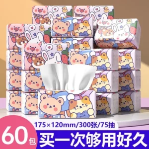 童趣萌动4层抽纸300张 CUTE ANIMAL 4PLY TISSUE[30BAG/CTN]